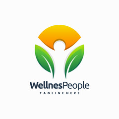 people wellness logo template, people logo