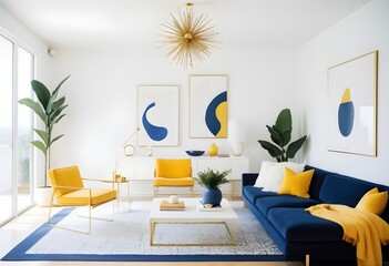 Photo modern style conceptual interior room 3d illustration