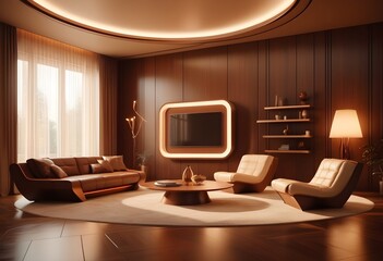 Photo modern style conceptual interior room 3d illustration