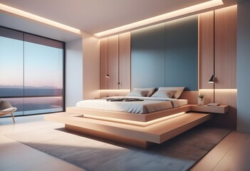 Photo modern style conceptual interior room 3d illustration