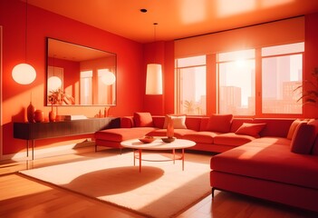 Fototapeta premium Photo modern style conceptual interior room 3d illustration