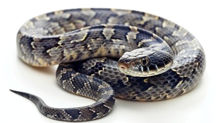 Naklejka premium Eastern Rat Snake full body clearly photo on white background ,