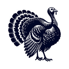 Turkey silhouette Clip art isolated vector illustration on white background