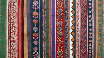 Ethnic fabric patterns, knitted fabrics, rural folk fabric patterns that can be drawn out naturally and beautifully