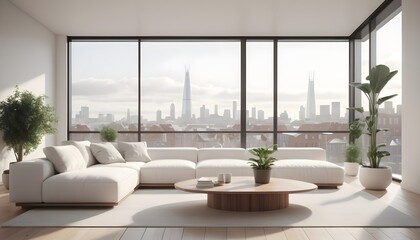 Fototapeta premium Photo modern style conceptual interior room 3d illustration