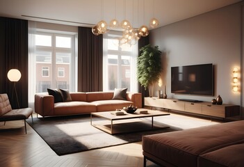 Photo modern style conceptual interior room 3d illustration