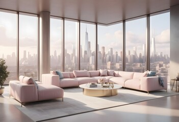 Fototapeta premium Photo modern style conceptual interior room 3d illustration