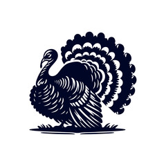 Turkey silhouette Clip art isolated vector illustration on white background