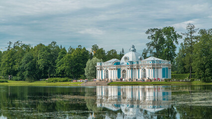 Grotto Pavilion timelapse in Catherine Park at Tsarskoye Selo Pushkin , St. Petersburg, Russia