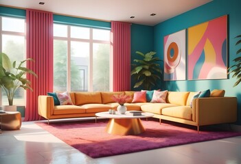 Photo modern style conceptual interior room 3d illustration