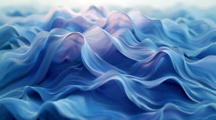 Obraz premium Abstract Flowing Waves in Blue and Purple Tones