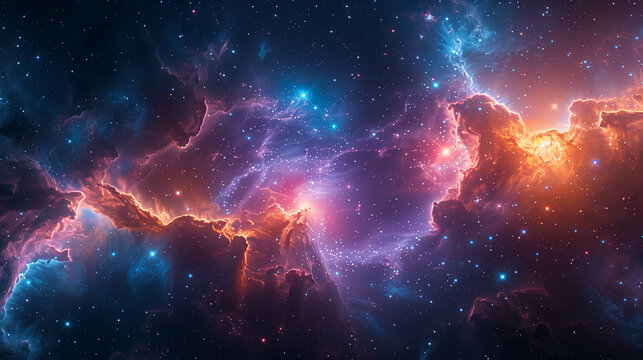 Spectacular Cosmic Nebula Background with Vibrant Colors