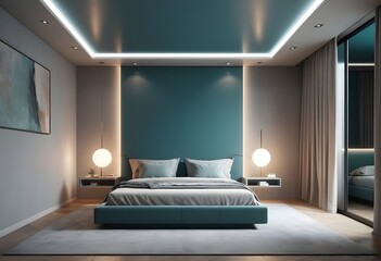 Photo modern style conceptual interior room 3d illustration