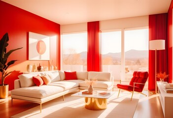 Fototapeta premium Photo modern style conceptual interior room 3d illustration
