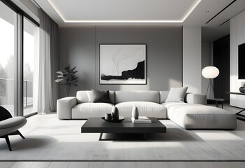 Photo modern style conceptual interior room 3d illustration