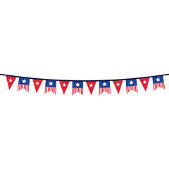 Obraz premium America Bunting Hanging Illustration