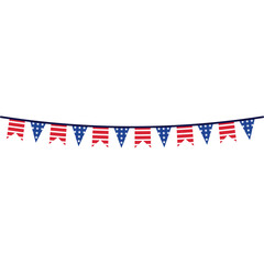 America Bunting Hanging Illustration