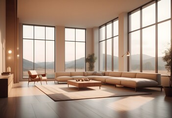 Photo modern style conceptual interior room 3d illustration