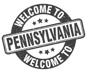 Welcome to Pennsylvania stamp. Pennsylvania round sign