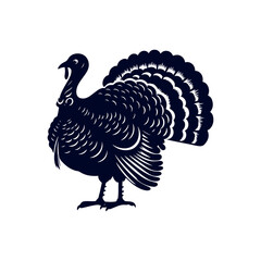 Turkey silhouette Clip art isolated vector illustration on white background