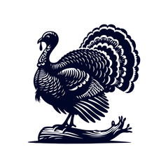 Turkey silhouette Clip art isolated vector illustration on white background