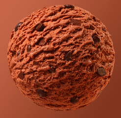 Kugeln Schokoeis, Schokoladeneis, Eiskugel, Eiscreme, isoliert,