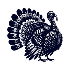 Turkey silhouette Clip art isolated vector illustration on white background