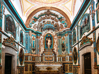 Obraz premium Interior of the Chapel of Saint Sebastian, Ermida de Sao Sebastiao at Tavira, Algarve, Portugal.