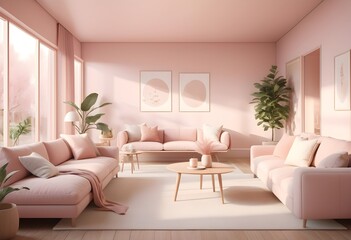 Fototapeta premium Photo modern style conceptual interior room 3d illustration