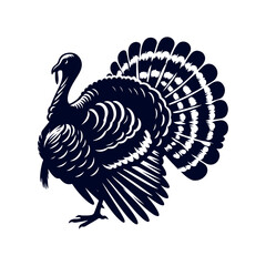 Turkey silhouette Clip art isolated vector illustration on white background