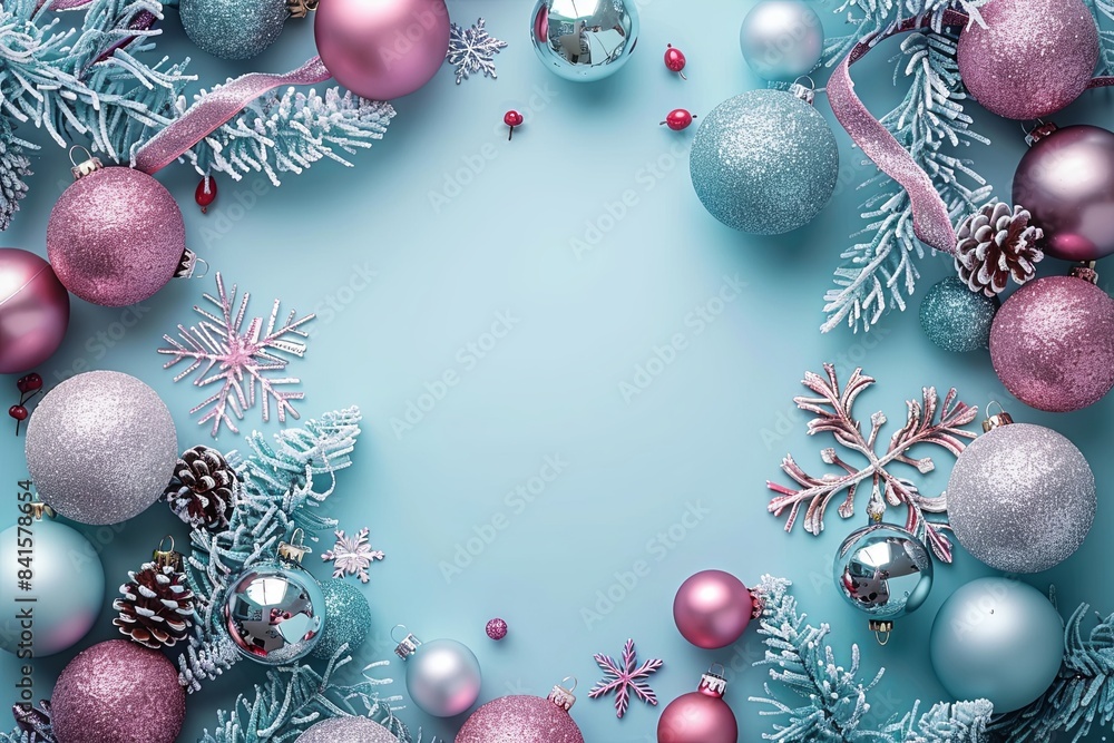 Wall mural christmas party pastel minimalistic background - Wall murals