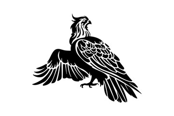 A vector silhouette of an eagle artwork.