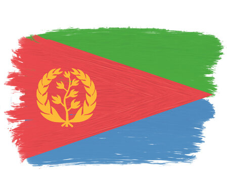 eritrean flag with paint strokes