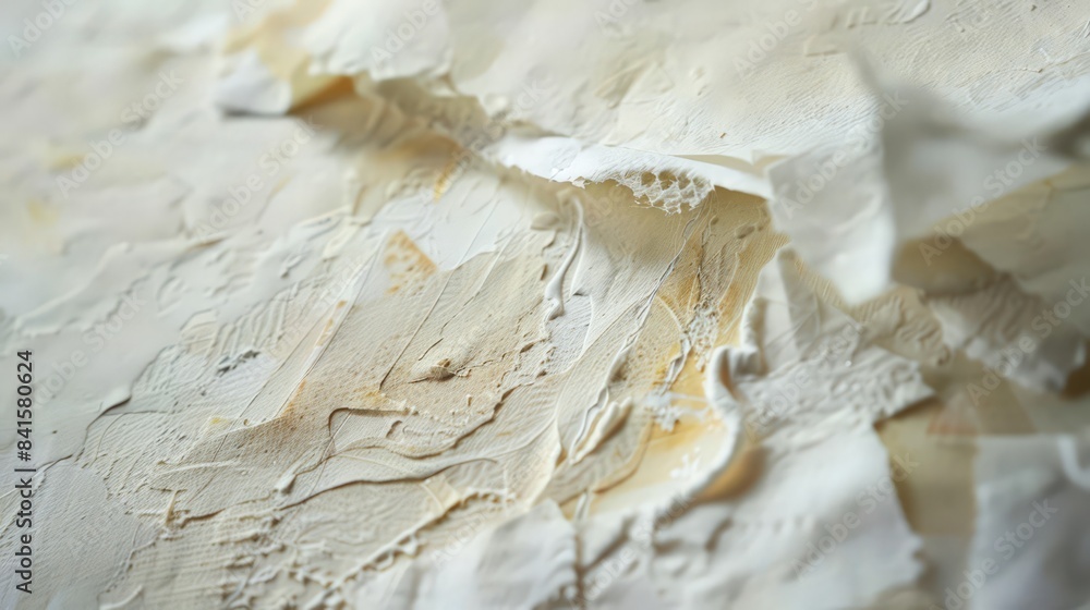 Poster design a heavily textured, handmade paper with a variety of embedded fibers and materials, emphasizi