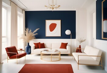 Photo modern style conceptual interior room 3d illustration