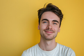 Fototapeta premium A close up portrait of a young man with a subtle smile