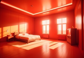 Fototapeta premium Photo modern style conceptual interior room 3d illustration