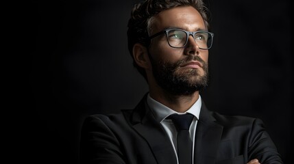 Fototapeta premium Stylish and Confident Business Leader Symbolizing Success and Influence