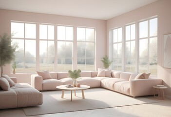 Fototapeta premium Photo modern style conceptual interior room 3d illustration