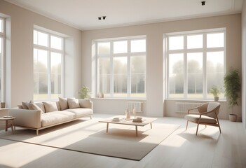 Fototapeta premium Photo modern style conceptual interior room 3d illustration