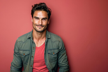 Obraz premium A close up portrait of a young man with a subtle smile