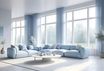 Fototapeta premium Photo modern style conceptual interior room 3d illustration