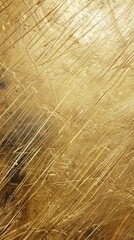 Golden scratched metallic textured background