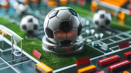 Design a scene of a football tournament bracket with teams advancing through the rounds, representing competition and progress.