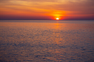 Obraz premium beautiful landscape with sunset on sea