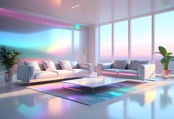 Photo modern style conceptual interior room 3d illustration