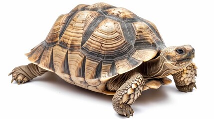 Obraz premium Egyptian Tortoise full body clearly photo on white background , 