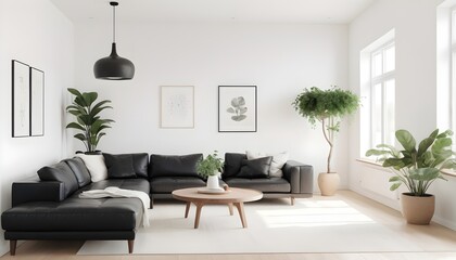 Photo modern style conceptual interior room 3d illustration