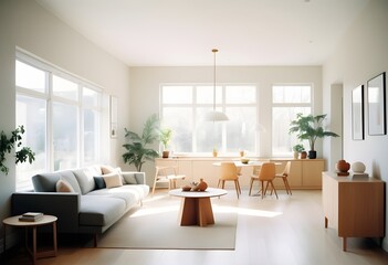 Fototapeta premium Photo modern style conceptual interior room 3d illustration