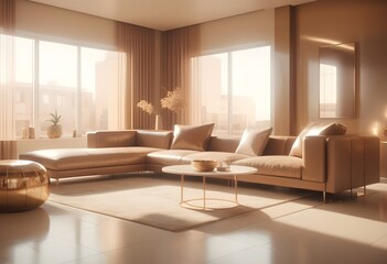 Fototapeta premium Photo modern style conceptual interior room 3d illustration